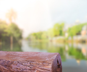 Fototapeta premium Table Top And Blur Nature of Background