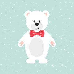 winter bear with tie