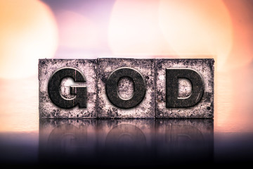 God Concept Vintage Letterpress Type