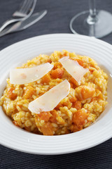 Pumpkin risotto with Parmesan cheese