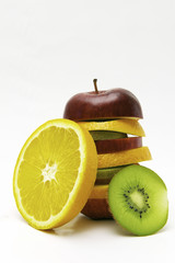 Tropical mixed fruit on white background