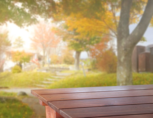 Table Top And Blur Nature of Background