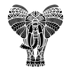 Black stylized Elephant.
