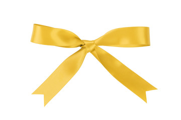 Fototapeta premium handmade yellow ribbon bow from above