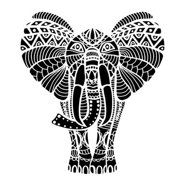 Black stylized Elephant.