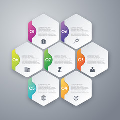 Vector illustration infographics of hexagons