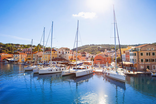 View of Gaios town, Paxos island, Greece