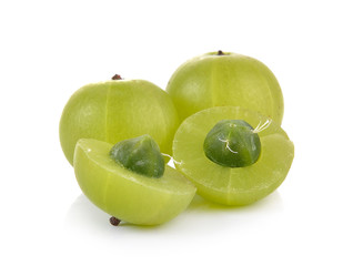 Indian gooseberries on white background