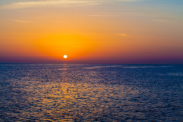 sunrise in the sea. beauty landscape. Wonderful sunrise