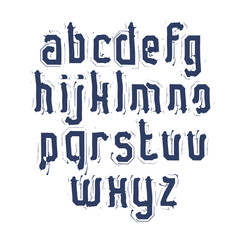 Handwritten contemporary vector lowercase letters, doodle hand-p