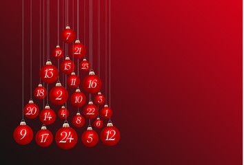 Adventskalender aus Christbaumkugeln