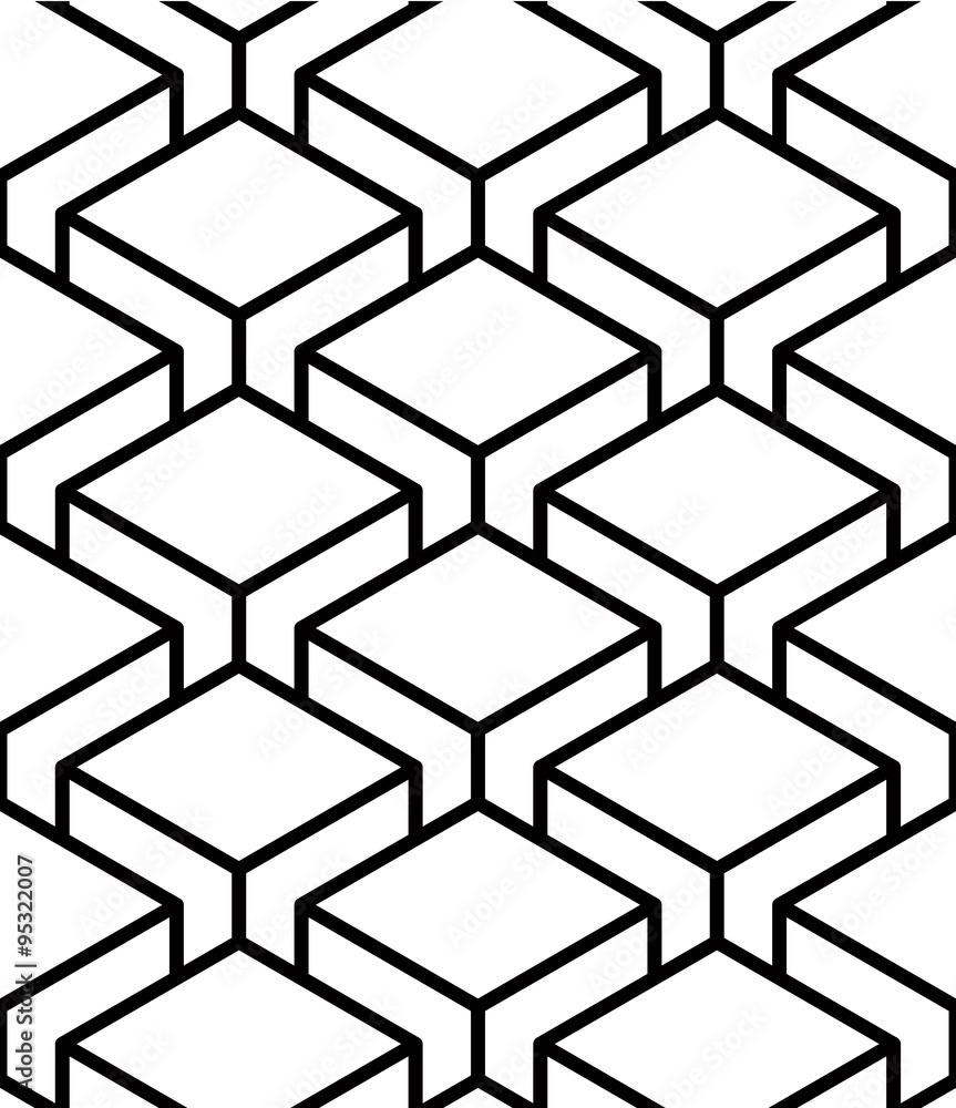 Poster regular contrast endless pattern with intertwine three-dimension
