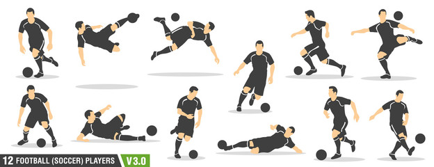 12 vector set of football (soccer) players 03
