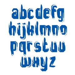 Handwritten vector lowercase letters isolated on white backdrop