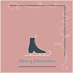 Minimalistic Christmas e-card stationery illustration  - obrazy, fototapety, plakaty