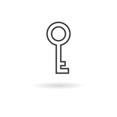 Dark grey icon for key (private, login, access, ...) on white ba