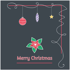 Minimalistic Christmas e-card stationery illustration  - obrazy, fototapety, plakaty