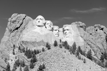 Mount Rushmore National Memorial, symbol of America located in the Black Hills, South Dakota, USA....