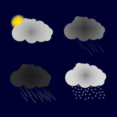 Vector weather forecast icons