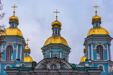 Fototapeta na wymiar Nikolaus Marine Kathedrale St. Petersburg