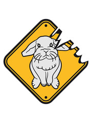 warning danger warning sign dangerous killer bunny rabbit evil monsters