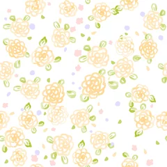 Fototapeten cute watercolor flowers seamless vector pattern. Can use for textile or kids illustration © antalogiya