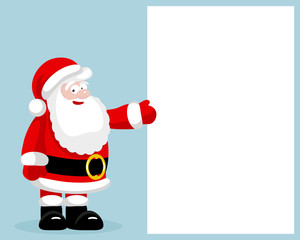 Santa Claus presenting empty blank