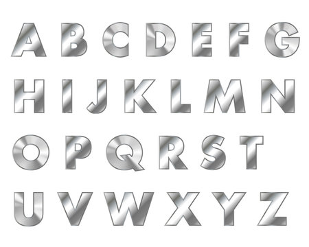 steel letters metal font