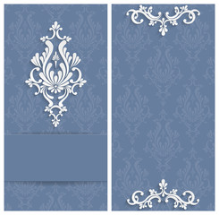 Vector Grey Floral 3d Background. Template for Wedding or Invitation Cards