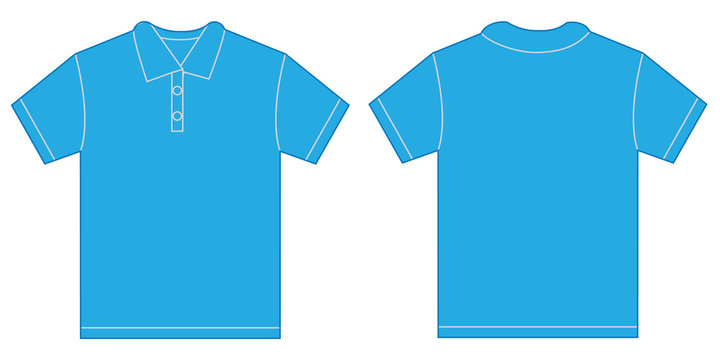 Light Blue Polo Shirt Design Template For Men