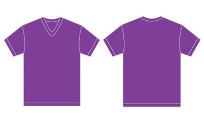 Purple V-Neck Shirt Design Template For Men