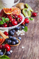 ripe berries and fruits