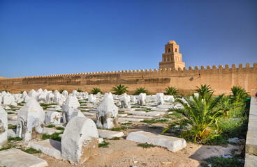 Ancient muslim cemetery, Great Mosque, Kairouan, Sahara Desert,