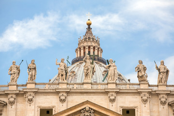 Fototapeta na wymiar Saint Peter's Basilica at St. Peter's Square in Vatican, Rome, I