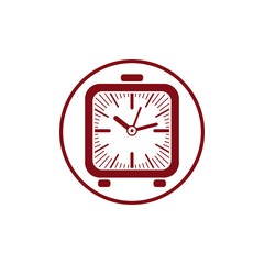 Time conceptual stylish icon, simple desk clock 