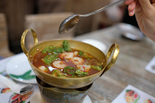 Thai spicy and sour soup made of tamarind paste