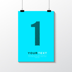 A4 / A3 format poster minimal abstract  Blank design with your text, paper clips and shadow EPS 10 stock vector illustration 