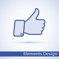 Thumbs up icon. Hand sign encouragement, success, victory, good job