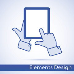 Hands businessman showing how to work on your tablet PC.