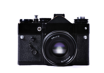 Old, retro, vintage  camera isolated on white