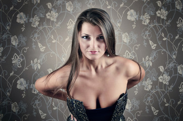 Portrait of Sexy young  woman looking at you