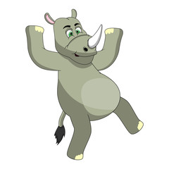 Rhinoceros Cartoon Vector Illustration
