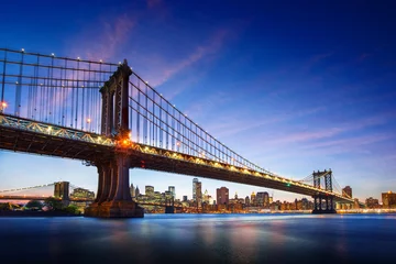 Fotobehang Amazing view to new york city bridge © dell