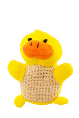 Yellow bath duck isolated on white