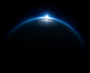 Obraz premium Fotografia w pobliżu przestrzeni - 20 km nad ziemią / prawdziwe zdjęcie zrobione fr