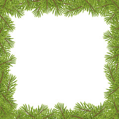 Fototapeta na wymiar Christmas tree frame isolated on white background