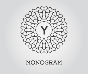 Monogram Design Template with Letter Vector Illustration Premium Elegant Quality