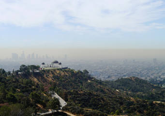 Los Angeles skyline with observatory
