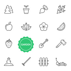 Set of Garden Vector Illustration Elements can be used as Logo or Icon in premium quality