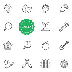 Set of Garden Vector Illustration Elements can be used as Logo or Icon in premium quality